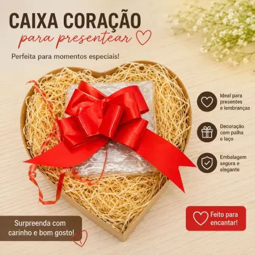 Caixa Coração Premium para Presentes