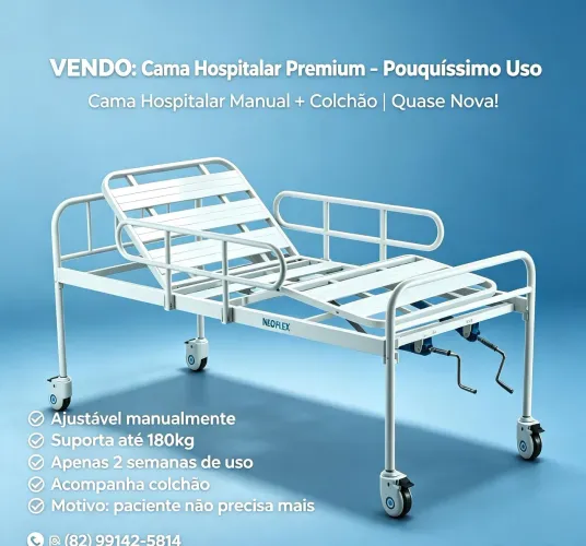Vende-se cama hospitalar vem colchão apropriado