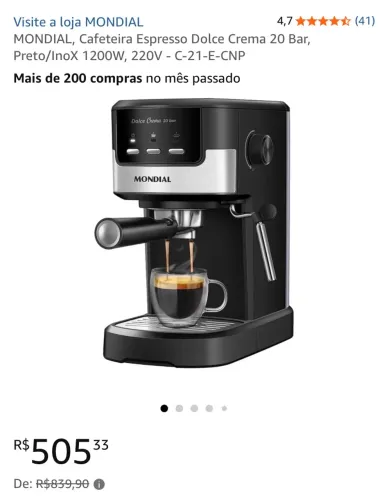 Cafeteira Elétrica Mondial Dolce Crema