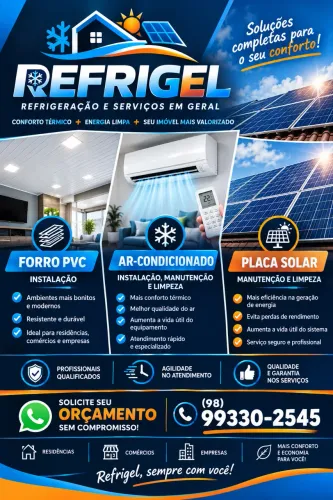 Manutenção e limpezas de refrigeração e placa solar e instalação de forro pvc