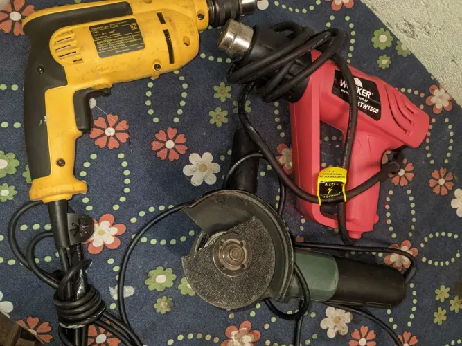 Furadeira, poli corte..