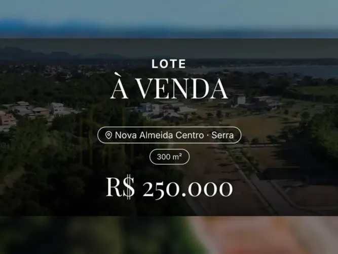 Seu novo projeto começa aqui: Lote em Nova Almeida Centro, Serra!