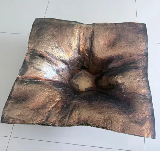 Centro de Mesa em Vidro - Cor Âmbar (Estilo Murano)