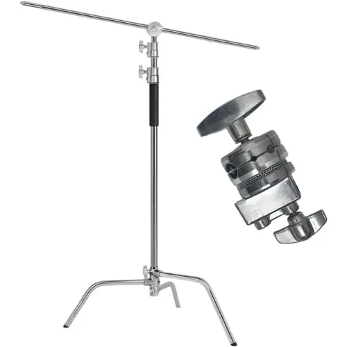 Tripé girafa Inox 330cm / base C-stand / braço articulado