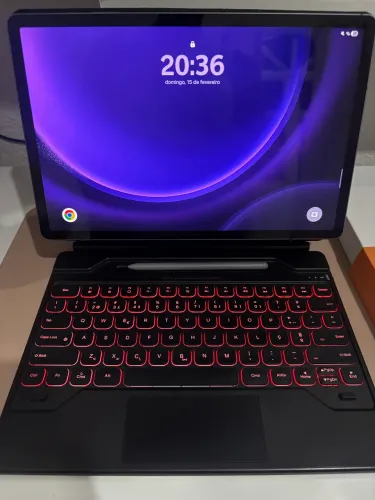 Capa teclado (Magic keyboard) sem fio, via Bluetooth tablete Samsung S9 Fe PLUS