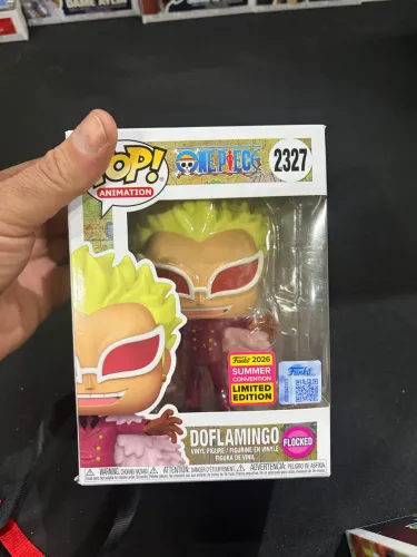 Funko pop animation, one piece, Doflamingo (flocked), lançado na SDCC, novo e original