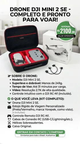 DRONE DJI MINI 2 SE COMPLETO - 1 BATERIA + ESTOJO YOREPEK