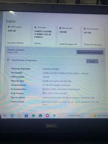 Notebook DELL INSPIRON 5566 15,6