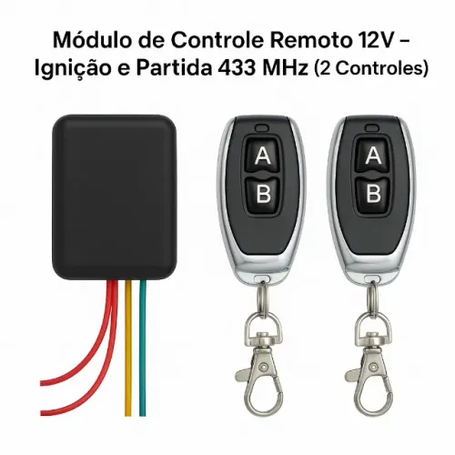 Anti furto p/ carro, moto e caminhão - Módulo de Partida e Antifurto (2 controles)