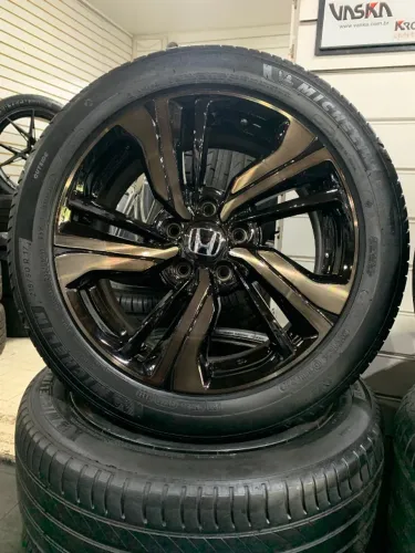 Rodas Honda Civic G10 aro 17 5x114 com pneu Michelin