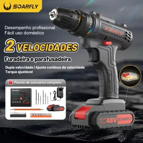 Parafusadeira E Furadeira Profissional 2 Baterias Sem Fio Parafusadeira E Furadeira Profi