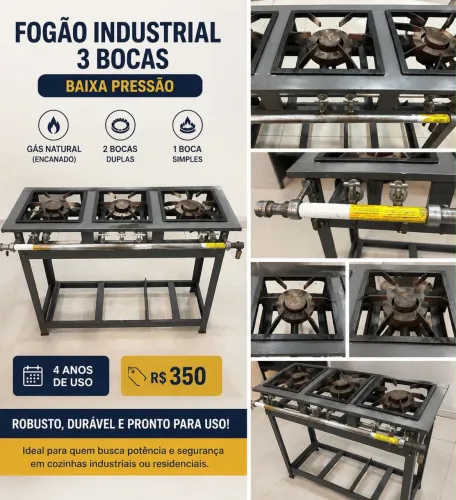 Fogão industrial 3 bocas