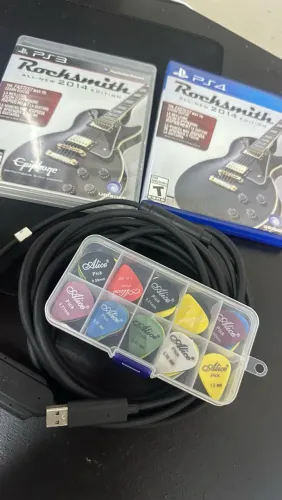 Cabo original Rocksmith + jogo ps3 e ps4 + palhetas
