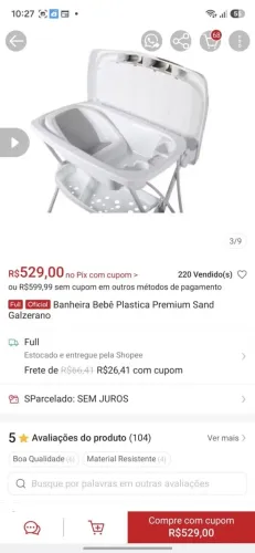 Banheira com trocador e redutor Galzerano Bege 
