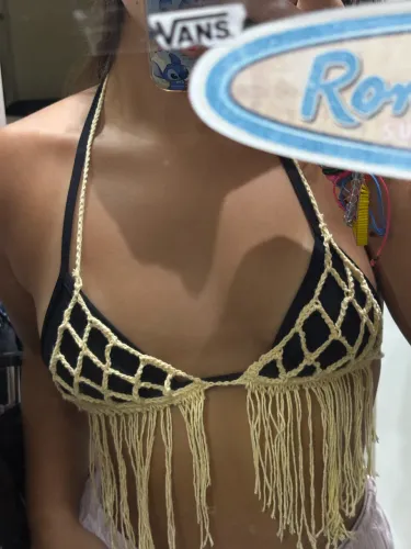 Top de croche com franjas