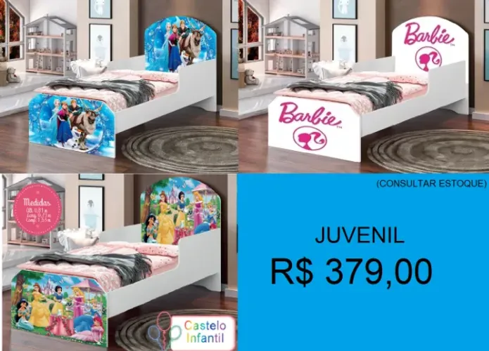 Cama juvenil adesivada - entrega gratuita!