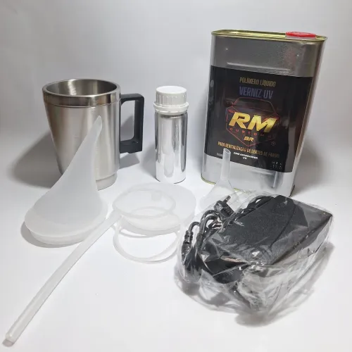 Kit Revitalização de Faróis Polímero UV + Caneca e acessórios 