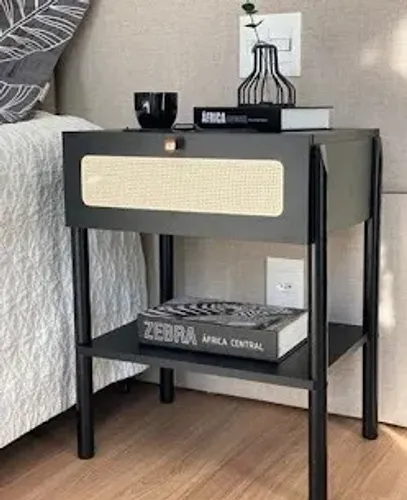 Mesa de Cabeceira Estilo Escandinavo/2 Gavetas/48LX60AX37,5P, R$668,87!