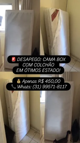 Cama Box Solteiro com Colchão