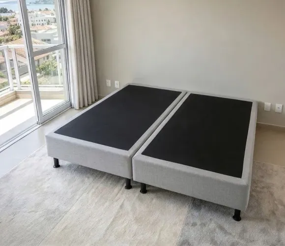 Cama box base Queen em LINHO.Entrego