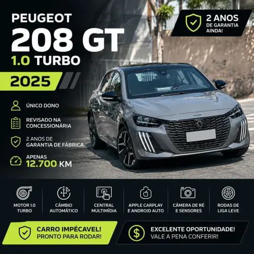 Peugeot 208 GT 1.0 Turbo Flex 5P Aut. 2025
