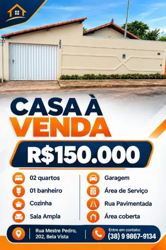 Casa em Capitão eneas troca em montes claros