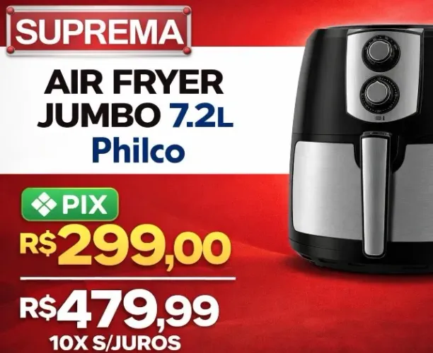Air Fryer Philco Jumbo Inox 7,2L PFR06PI