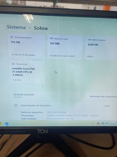 Computador para trabalho I5-4440 8GB RAM