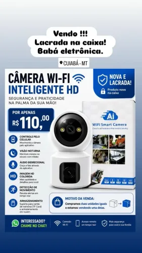 Babá Eletrônica Wi-Fi HD com Visão Noturna e Áudio - nova/ lacrada