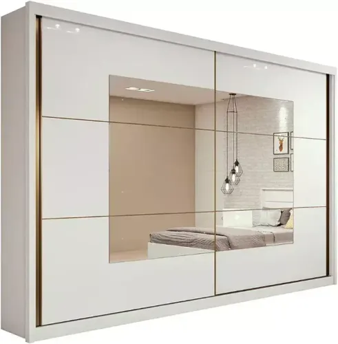 Guarda-roupa Casal com Espelho 2 Portas de Correr 6 Gavetas Toronto Plus Espresso Móveis