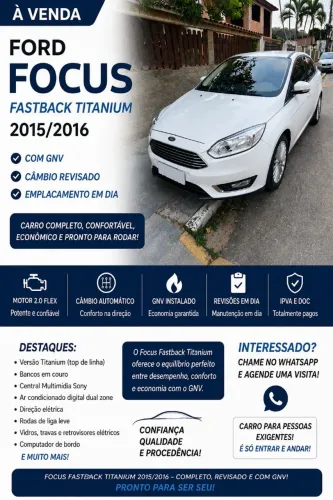 Ford Focus Tita/tita Plus 2.0 Flex 5P Aut. 2016