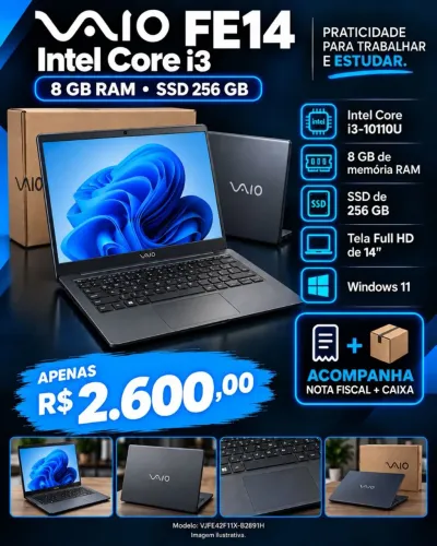 Notebook VAIO FE14 SSD 256gb