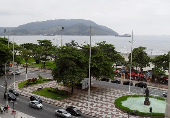 Apto 1 qto com vista panorâmica, Praia Embaré, Canal 4