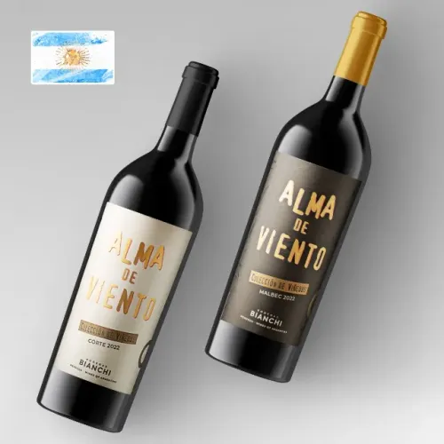 2 Vinhos Argentinos Alma de Viento 2022 Barricas de Carvalho Francês