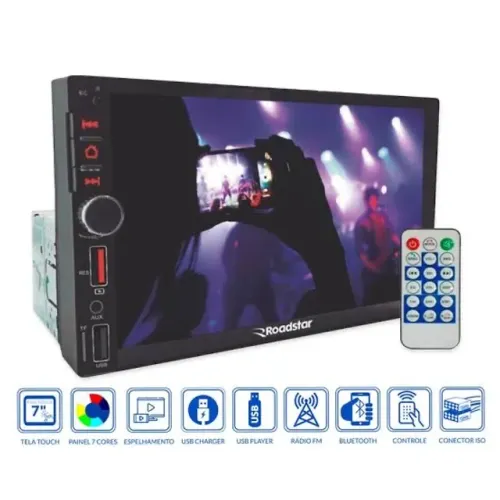 Multimidia Mp5 1 din 7 Polegadas Bluetooth 