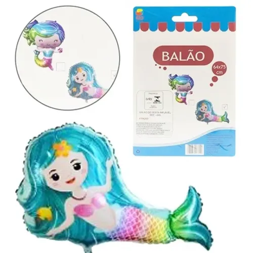 Balão Bexiga Sereia Sortidas 64x75cm 10043707