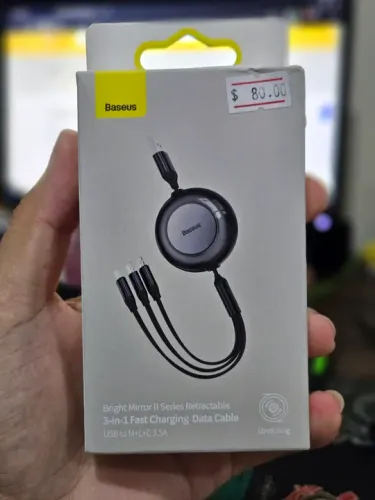 Cabo Baseus 3 em 1 usb para USB-C Lightning Micro USB 