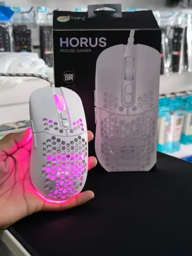 Mouse Horus USB 2.0 12.000 DPI Branco