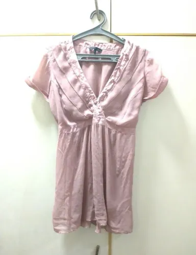 Blusa rosa 100% seda pura