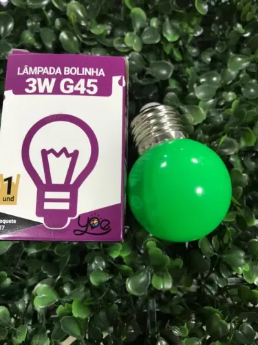 Lampada Bolinha 3W G45 Verde várias Cores 