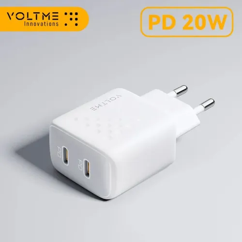 Carregador tipo c original Voltme 20w  2 entradas C iphone Samsung xiaomi