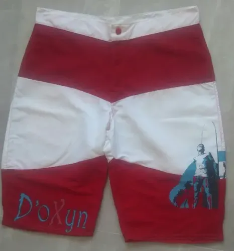 Bermuda Vermelha e Branca Surf Banho 46 D'oxyn 