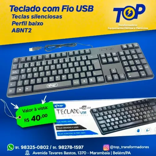 Teclado com fio usb para computador