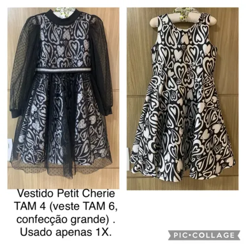 Vestido Petit Cherie TAM 4 confecção grande 