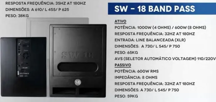 Vendo par subgrave 18"