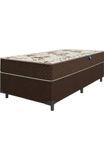 Cama box de solteiro + um excelente colchão semi ortopédico eco flex novo no plástico