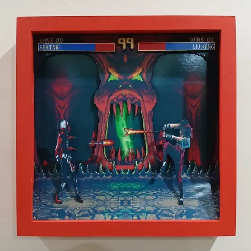 Quadro Diorama 3D - Mortal Kombat 3