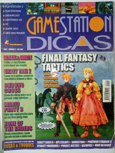 Revista GameStation Dicas nº 3 (2001) - Final Fantasy Tactics PS1 Rara Colecionador<br>