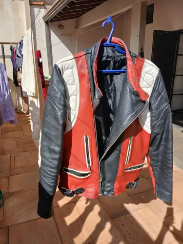 Jaqueta de couro masculina