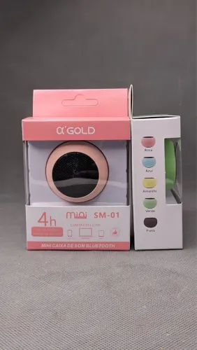 Mini Caixa de Som Bluetooth 4h - A'Gold SM-01
